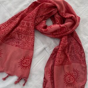 Red and rose Hindu theme Women's Scarf